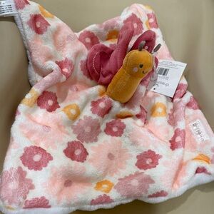 Adorable Pink and Orange Butterfly Plush Blankie
